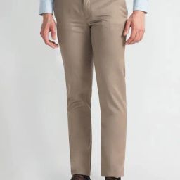 Arrow Brown Straight Fit Trousers-image-93