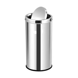Grassland Open Top Dustbin Stainless Steel Silver 12x24 inch 50 L, GSS1013-7