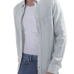 Gant Green Linen Regular Fit Striped Shirt-picture-30