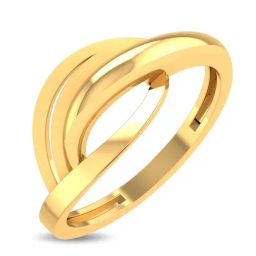 Kisna Diamond & Gold Jewellery 14k Pure Gold Ripple Ring for Women-picture-10