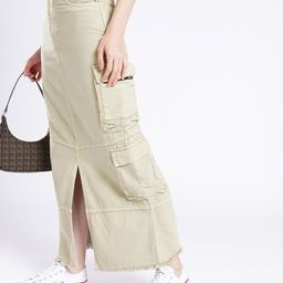 DressBerry Versatile Vogue Cargo Style Denim Maxi Skirt-26