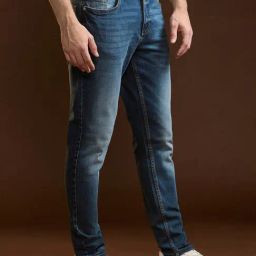 The Bear House Blue Cotton Skinny Fit Solid Jeans-picture-47