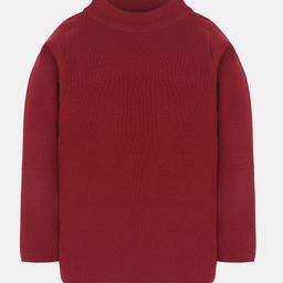 RVK Unisex Maroon Solid Sweater-image-37