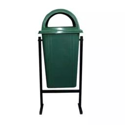 Grassland Dome Lid Dustbin HDPE Plastic Green 60 L, GPL1255-37