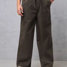 Bewakoof Chocolate Brown Oversized Trackpants-picture-23