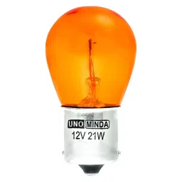 Uno Minda 12V 21W Amber Colour Cross PIN Indicator Bulb (MIN-2009 1141(AC) CP)-95
