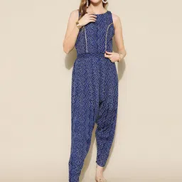 Anushil Bandhani Printed Round Neck Top & Trousers-13