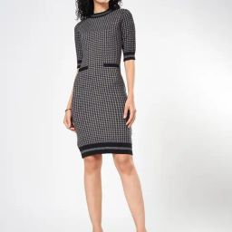 Annabelle by Pantaloons Grey Plaid Dress-picture-29