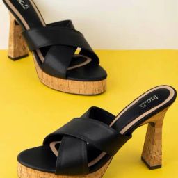Inc.5 Women's Black Cross Strap Sandals-image-81