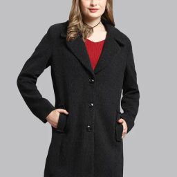 Monte Carlo Black Wool Striped Coat-image-32