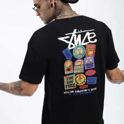 showoffff SHOWOFF Black Cotton Relaxed Fit Graphic T-Shirt-picture-7