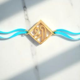 P.C. Chandra Jewellers 14KT Yellow Gold Shree Diamond-Patterned Rakhi for Men-image-63