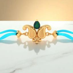 P.C. Chandra Jewellers 14KT Yellow Gold Floral Design Rakhi for Men-image-70