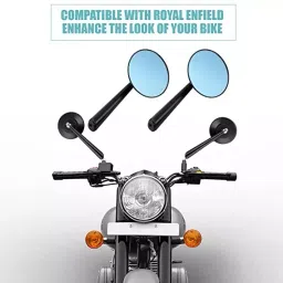AllExtreme EXSM01B Black Round Rear View Side Mirrors with Adjustable Rotatable Handlebars for Bikes (Set of 2 Pcs) image 2