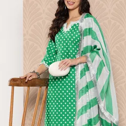 Varanga Bandhani Printed Sequinned Kurta with Palazzos & Dupatta-50