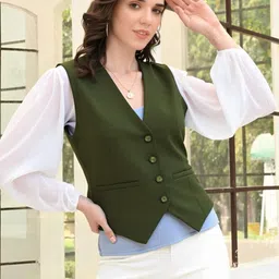 MAYKR Women V-Neck Waistcoat-picture-6