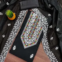 MANVAA Floral Embroidered Unstitched Dress Material-image-27