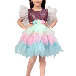 Aarika Green & Pink Embellished Net Dress-picture-15