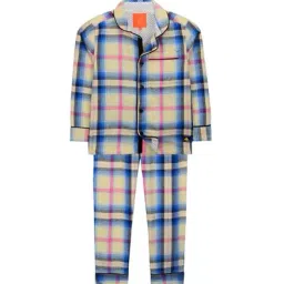 Cherry Crumble by Nitt Hyman Kids Multicolor Checkered Cord Nightsuit-image-35