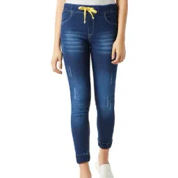 Miss Chase Navy Relaxed Fit Lightly Washed Jogger Jeans-image-68