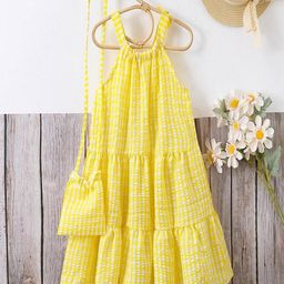 YK Checked Halter Neck Maxi Dress-16