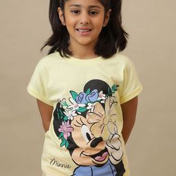 Kids Ville Girls Minnie Mouse Graphic Printed Round Neck Pure Cotton Relaxed Fit T-shirt-picture-13