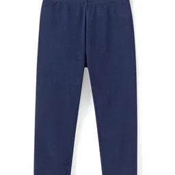 Babyhug Cotton Lycra Knit Full Length Solid Leggings with Stretch - Navy Blue-picture-33