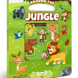 Around the Jungle Window Cut Board Book : Educational board book, Picture board book, Early Learning Picture Board Book, Toddler Learning Book-19