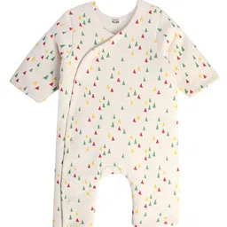 MINI KLUB Cotton Full Sleeves Geometric Printed Romper - Marshmallow-picture-21