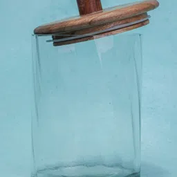 Ireka Homes Twist Glass Canister with Acacia Wood Lid-picture-18