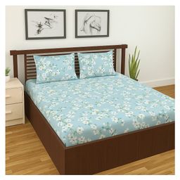 RRC Super Soft Brushed Microfiber King Size Bedsheet - Light Blue-image-92