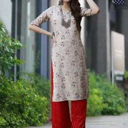 Moda Rapido Selection Of 2 Floral Printed Round Neck Straight Kurtas-image-79
