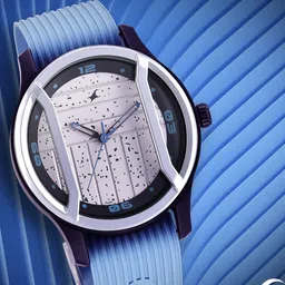 Fastrack Men Grey Dial & Blue Textured Straps Analogue Watch 3265PP02-30