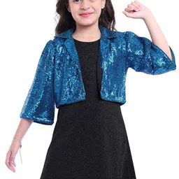 Hola Bonita Embellished Print Net Blouson Dress-image-90