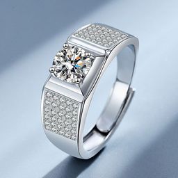 The Roadster Lifestyle Co Men Silver-Plated American Diamond-Studded Finger Ring-image-45