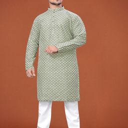 Leipzig Fashion Men Embroidered Kurta Set-image-104