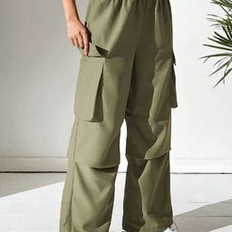 Next One Women Smart Loose Fit High-Rise Easy Wash Cargos Trousers-picture-4