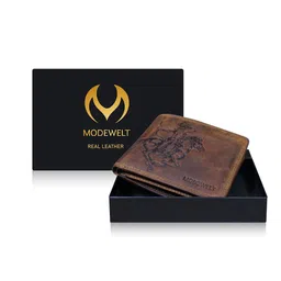 Modewelt Men Ethnic Motifs Textured Leather Two Fold Wallet-image-8