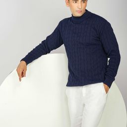 Kveto Style Redefined Men Self Design High Neck Pullover Sweater-image-62