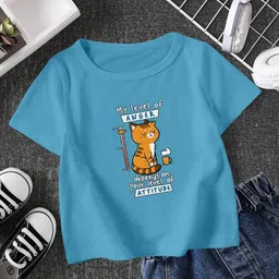 FIONAA TRENDZ Kids-Unisex Blue Cotton Tshirts-picture-17