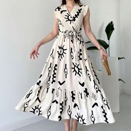 PIMU Women Print Midi Dress-image-15
