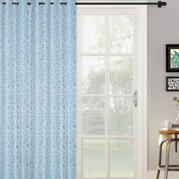 HOSTA HOMES Blue & White Geometric Door Curtain-image-10