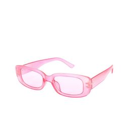 SALTY Women Rihanna Inspired Transparent Pink Rectangular Sunglasses SG0044-PK-PK-image-21