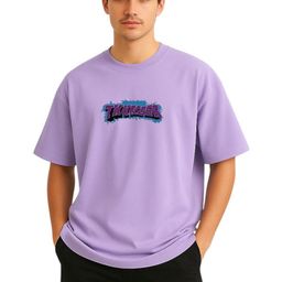Billion Typography Printed Drop-Shoulder Sleeves Pure Cotton Oversized T-shirt-image-24