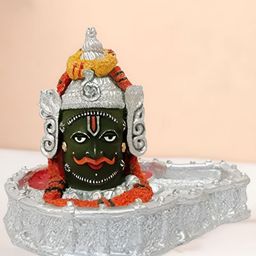 DARIDRA BHANJAN Silver-Toned Mahakal Shivling Religious Idol Showpiece-96