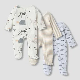 Juniors by Babyshop Kids Pack of 3 Printed Pure Cotton Sleepsuit-picture-49