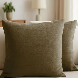 CASABLEU Premium Baker Olive Green 2 Pieces Square Cushion Covers-image-99