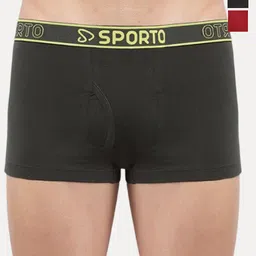 Sporto by Macho Men Pack Of 3 Soft & Comfortable Trunks-Sprto_M1022-B(1)-Olv(1)-R(1)-L-B-picture-41