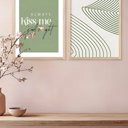Kotart Brown, White & Green 2 Pieces Abstract Wooden Wall Arts-picture-39