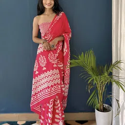HERE&NOW Kalamkari Printed Pure Cotton Bagru Saree-picture-32